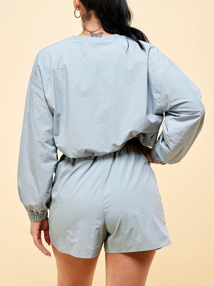 WOMEN'S LONG SLEEVE TOP & SHORTS 2PC SET