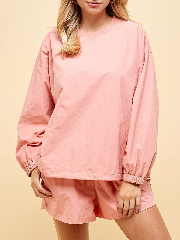 WOMEN'S LONG SLEEVE TOP & SHORTS 2PC SET