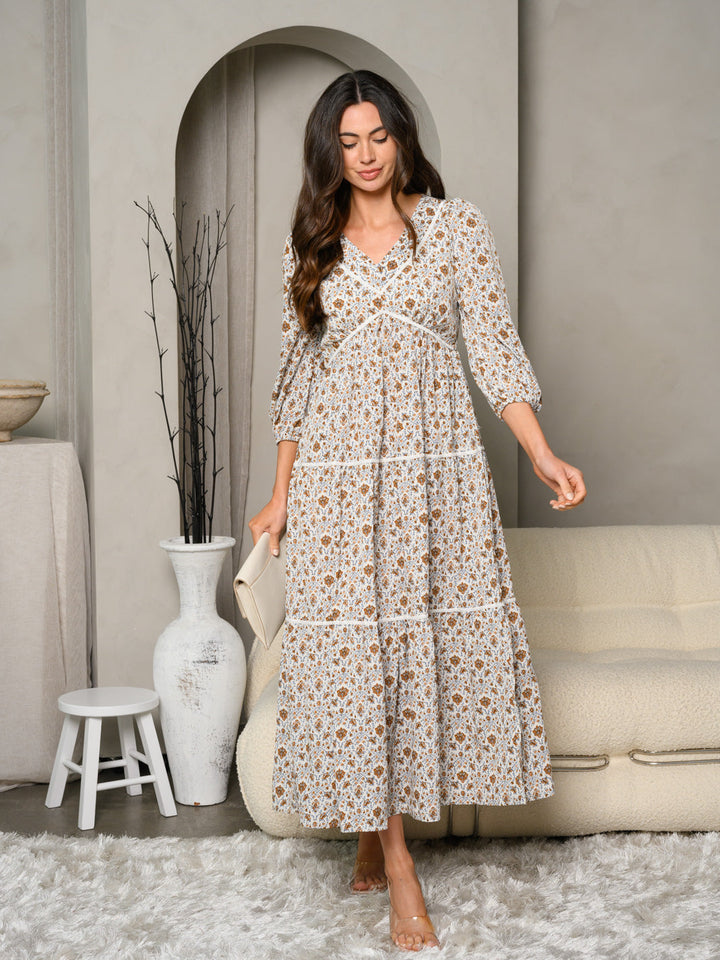 Copy of WOMEN'S SHORT SLEEVE LACE MIDI DRESS