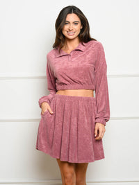 WOMEN'S 2PC. SOLID SKIRT SET