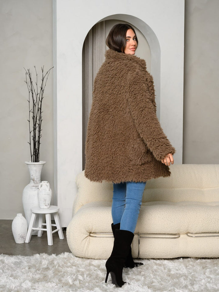 WOMEN'S LONG SLEEVE FRONT OPEN WITH POCKETS COAT