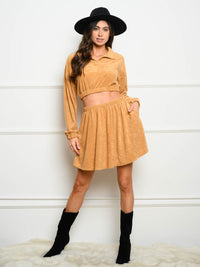 WOMEN'S 2PC. SOLID SKIRT SET