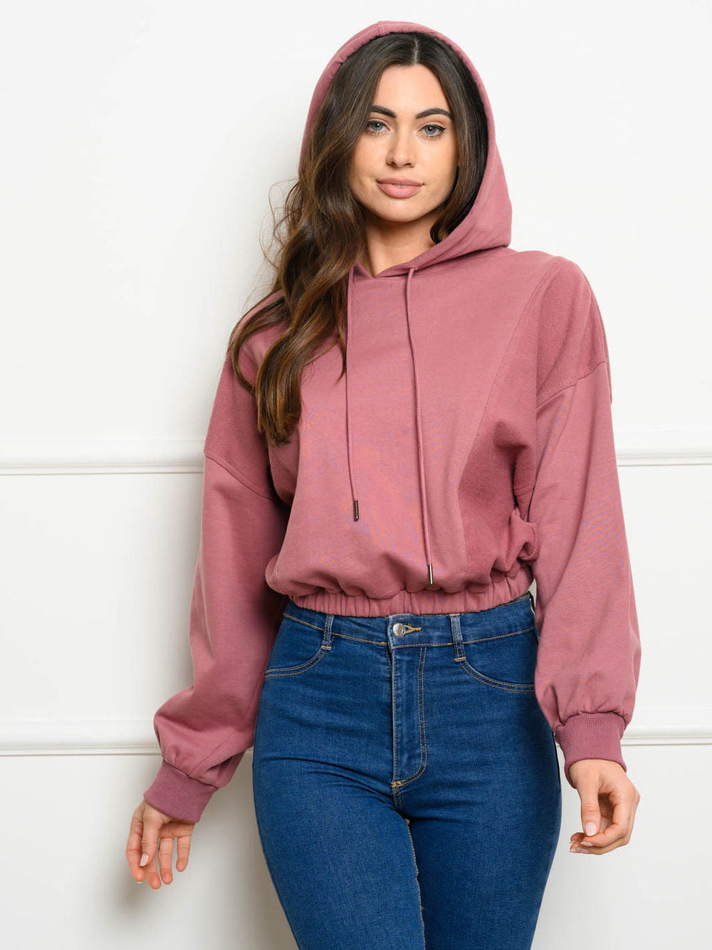 WOMEN'S LONG SLEEVE FRENCH TERRY HOODIE SWEATER