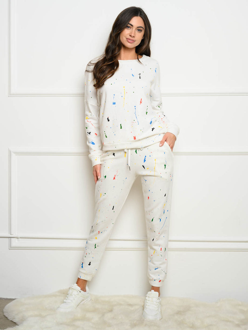 WOMEN'S PAINT SPLATTER 2PC. JOGGER SET
