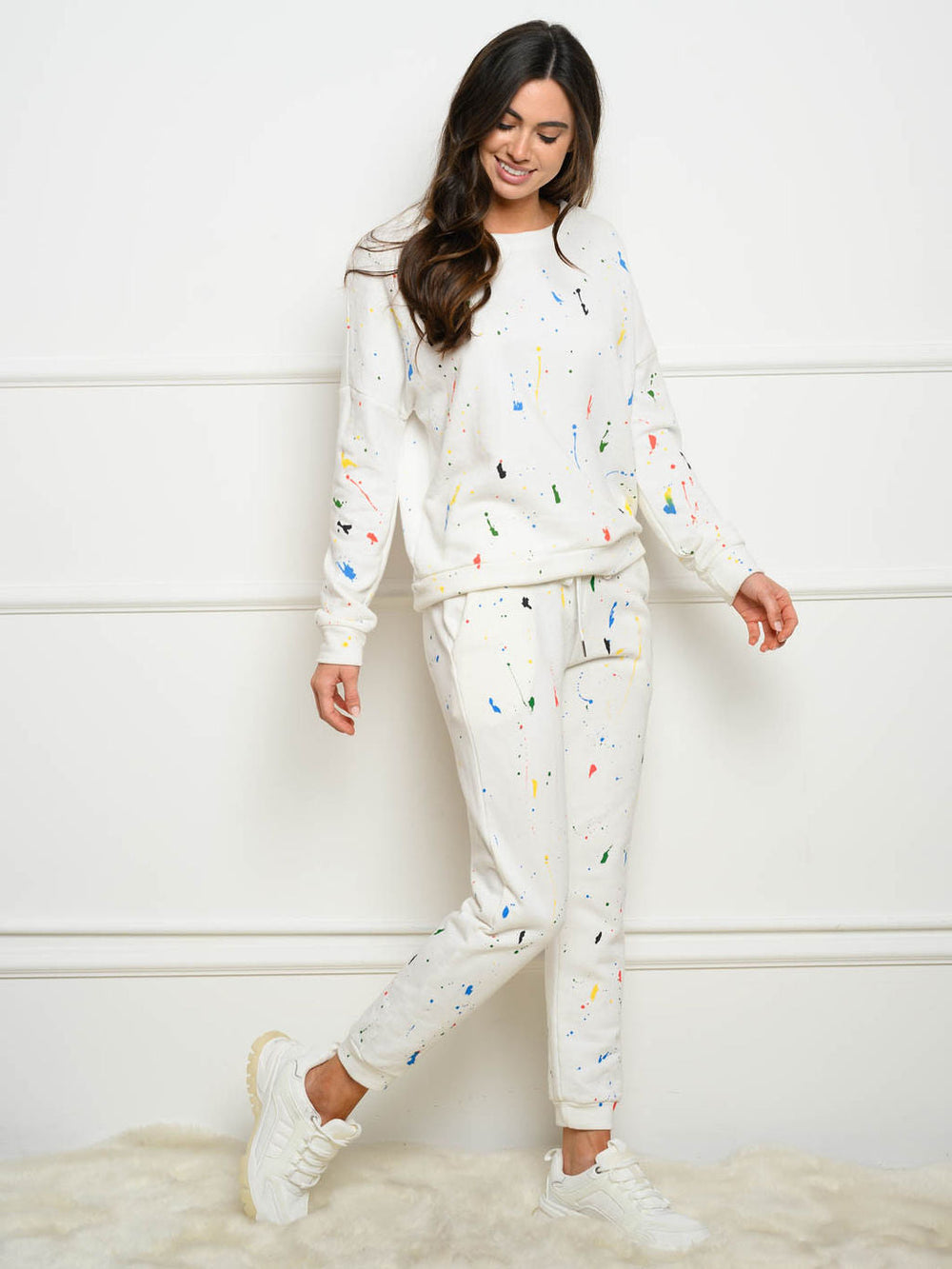 WOMEN'S PAINT SPLATTER 2PC. JOGGER SET