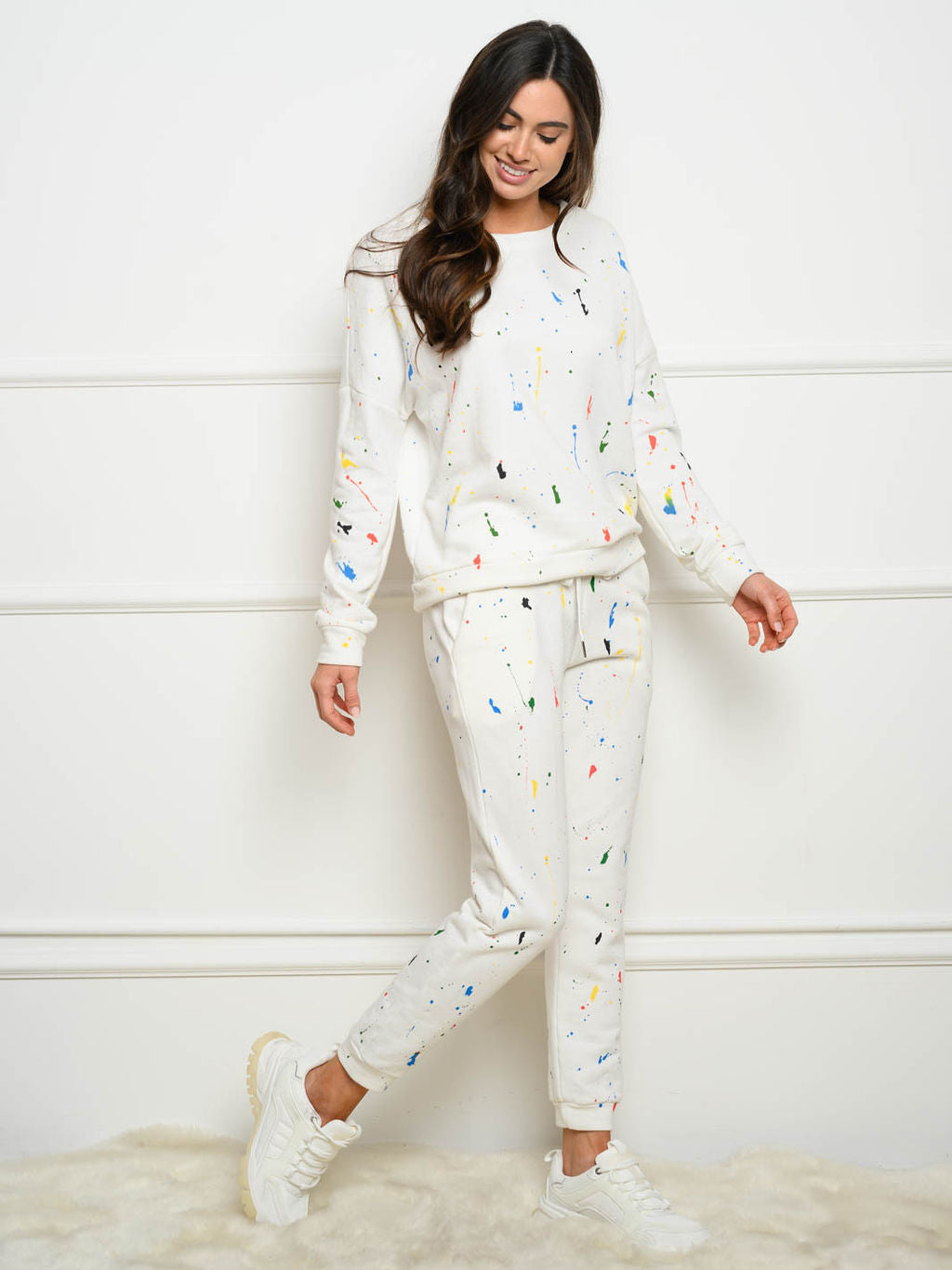 WOMEN'S PAINT SPLATTER 2PC. JOGGER SET