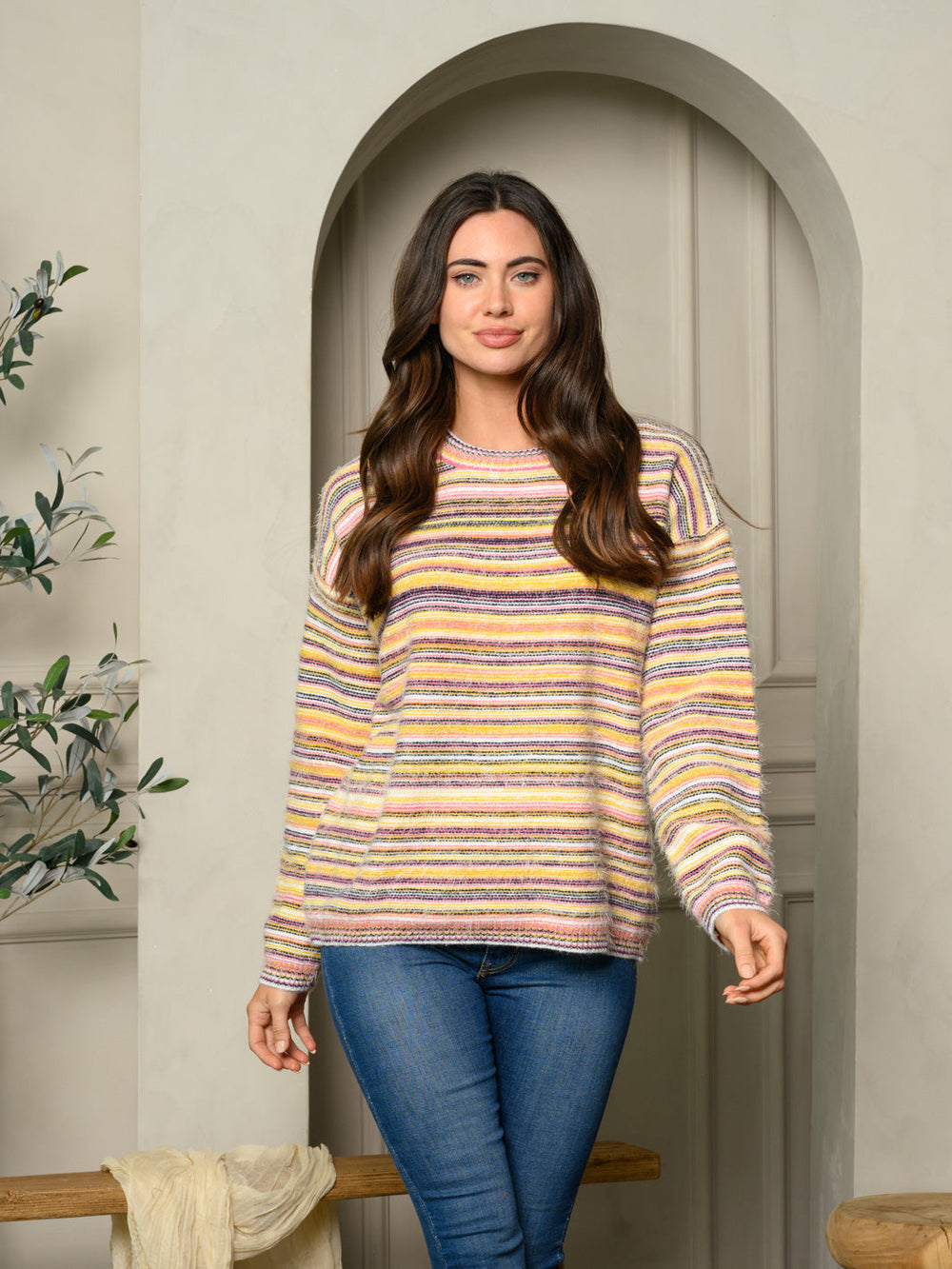 Copy of WOMEN'S LONG SLEEVE MULTI COLOR STAR PRINT SWEATER