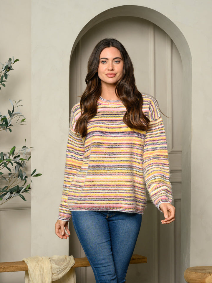 Copy of WOMEN'S LONG SLEEVE MULTI COLOR STAR PRINT SWEATER