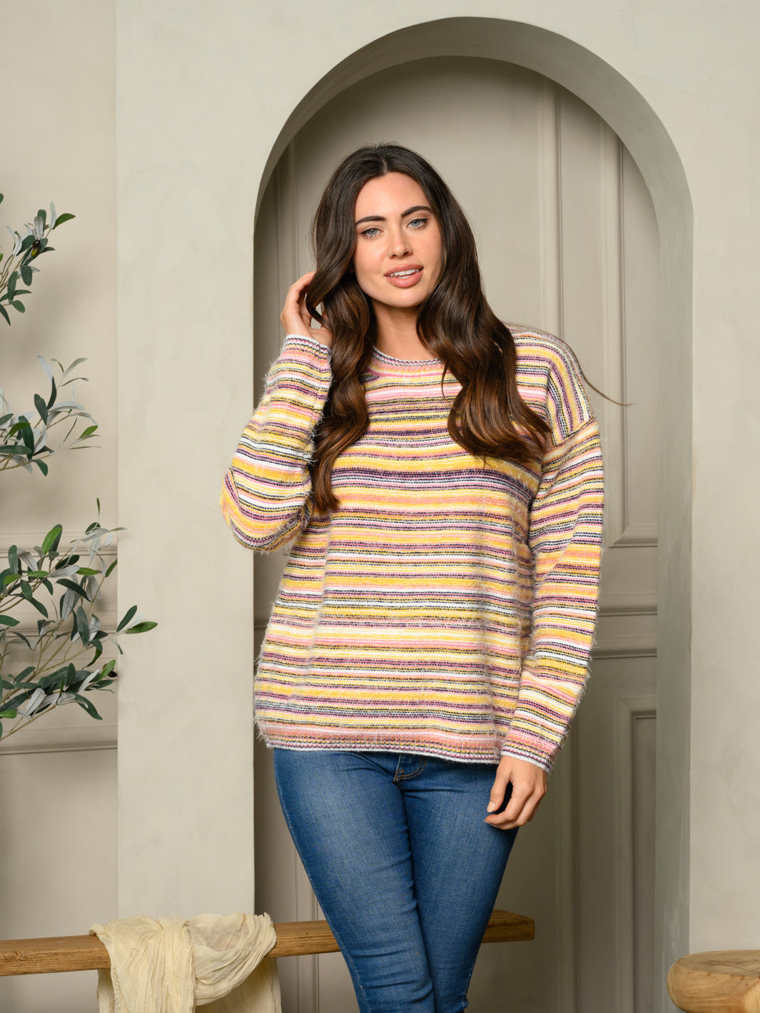 Copy of WOMEN'S LONG SLEEVE MULTI COLOR STAR PRINT SWEATER
