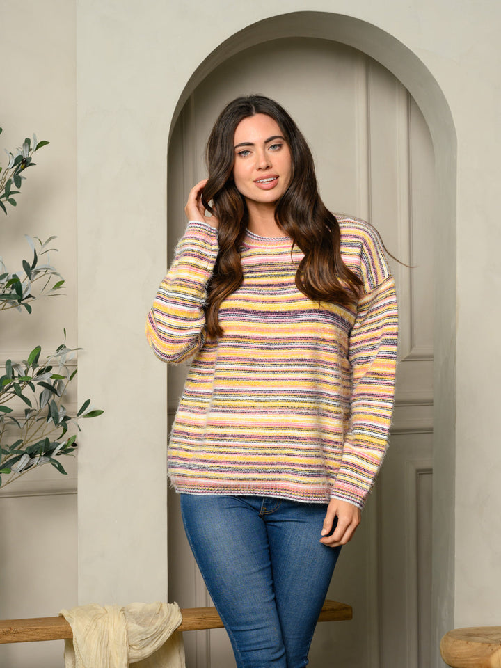 Copy of WOMEN'S LONG SLEEVE MULTI COLOR STAR PRINT SWEATER