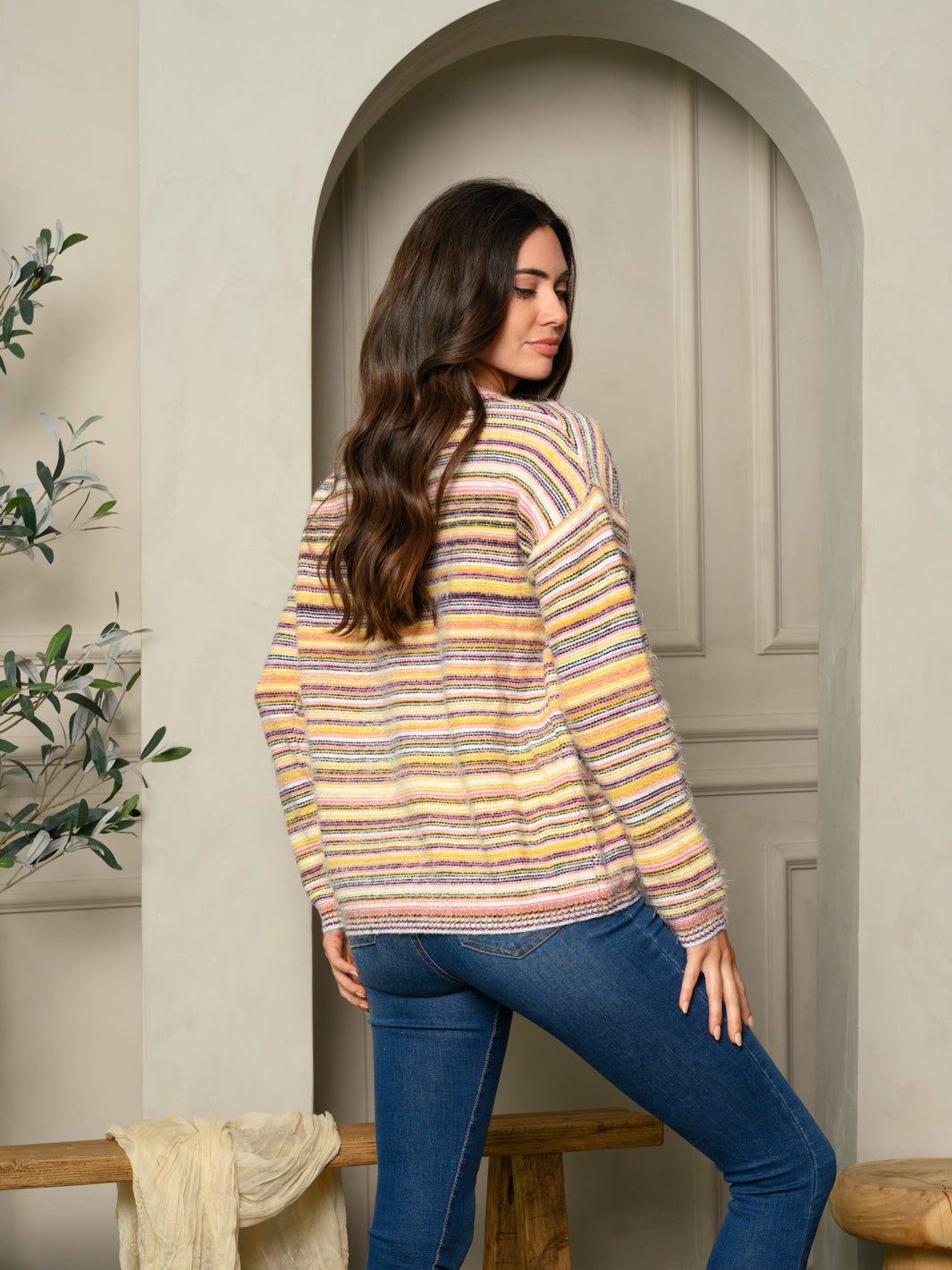 Copy of WOMEN'S LONG SLEEVE MULTI COLOR STAR PRINT SWEATER