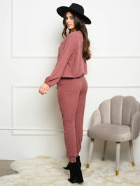 WOMEN'S BRUSHED SEL TIE JOGGER PANTS